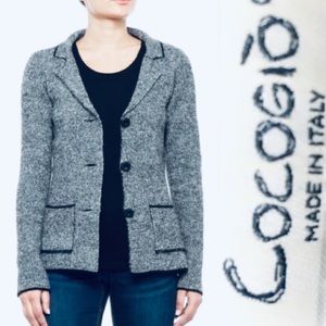 COCOGIO Made in Italy Wool Blend Knit Blazer